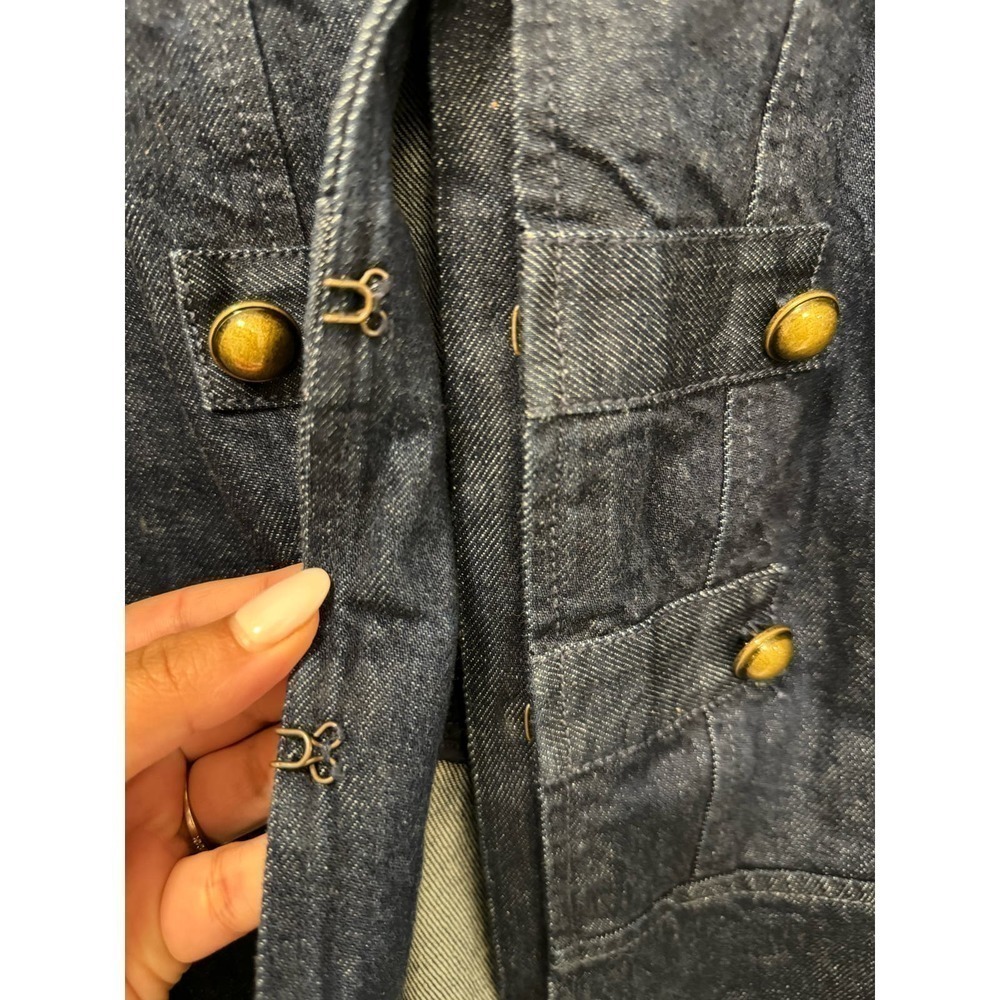 Banana Republic $168 Military NWT Dark Blue Denim Structured Jacket Large - Picture 9 of 9